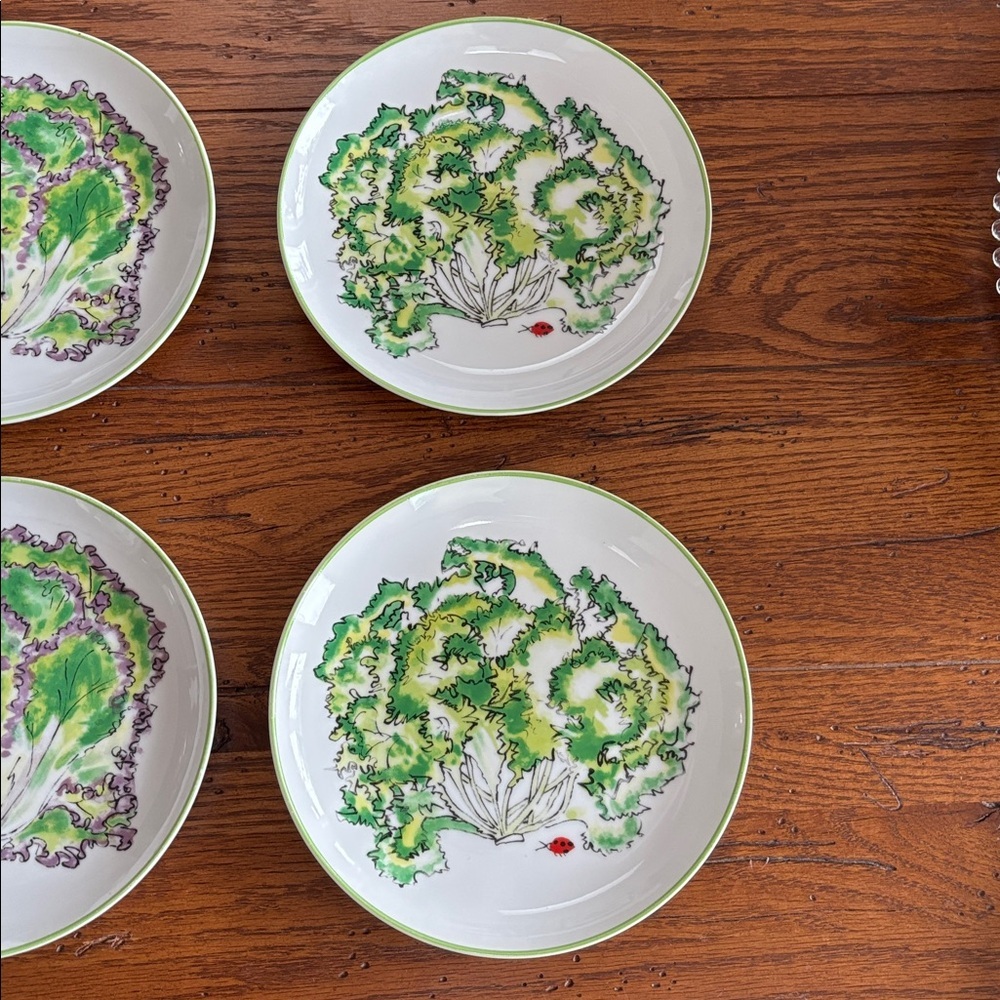 Laitue Taste Setter by Sigma 7.5” Lettuce Salad Plates Ladybug 321 Set of 6 VTG - Picture 12 of 13
